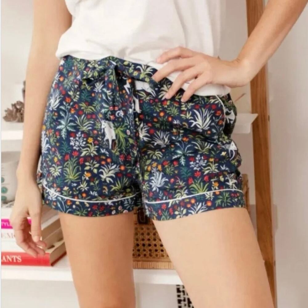 Printfresh Cotton Unicorn Garden Pajama Shorts - Size S